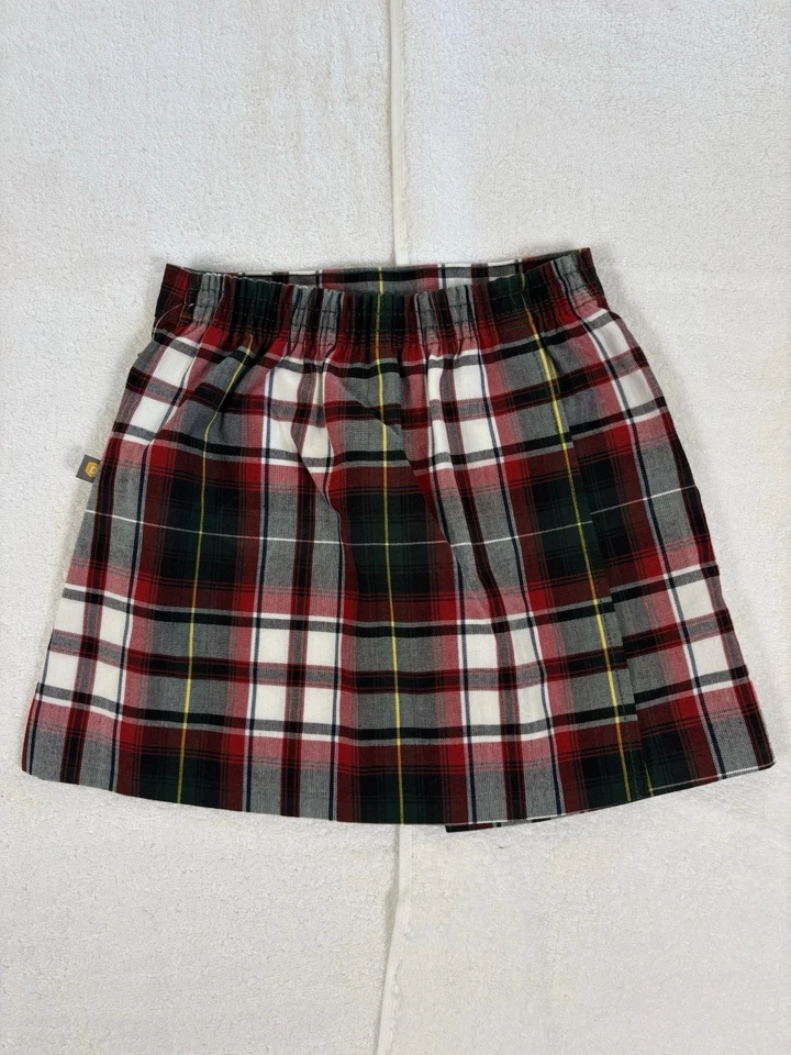 Saia curta xadrez Dennis uniforme Bruce meninas G4 aba dupla plissada multicolorida nova com etiquetas - Imagem 2 de 4