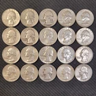 Lot of 20 Silver Washington Quarters (1932-64) 90% Silver (20 Quarters) ($5 FV)