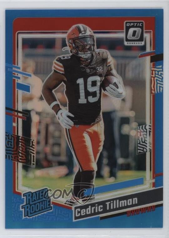 2023 Panini Donruss Optic Rated Rookie Aqua Prizm /299 Cedric Tillman #224 1o05
