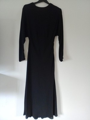 The Primark Edit schwarzes langärmliges langes Maxi-Etuikleid mit V-Ausschnitt Größe 6 UVP 26 £