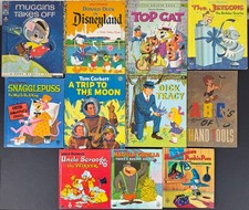11 Vintage Kids Books Dick Tracy Top Cat Disneyland Hanna-Barbera Little Golden