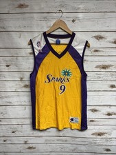 VTG Los Angeles Sparks Lisa Leslie #9 Champion Gold Jersey Size Large WNBA