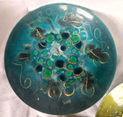 PAIR Sascha Brastoff Enamel on Copper Large 12" Concave Bowls MCM California — photo 2