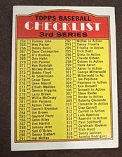 1972 Topps #251 3rds Series Checklist Unmarked Nice!!