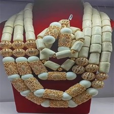 Beaded Coral Jewelry Sets Bracelet Necklace Girls Holiday Statement Accessories