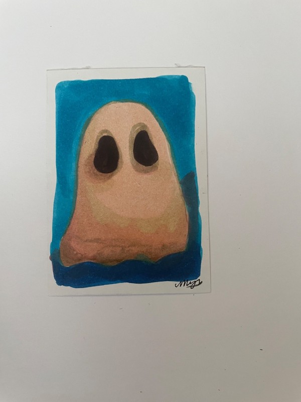 ACEO Original - 2.5 x 3.5 Artist Trading Card. Spooky Ghosts 1.