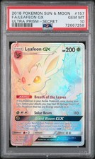 Leafeon GX #157/156 Rainbow Rare Ultra Prism Pokemon 2018 PSA 10 on eBay