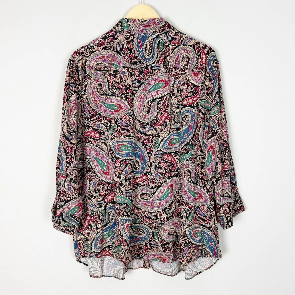 Camisa Chaps No Iron Paisley Abotonada Otoño Clásica Talla 3X Para Mujer Foto 3 de 4