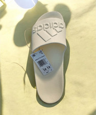 adidas Adilette Aqua Men  s Slide Sandals Beige US 12 Synthetic Logo