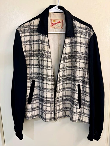 Vintage Rare Black & White Panel Rockabilly Ricky Jacket Size Medium 40 - product listing photo