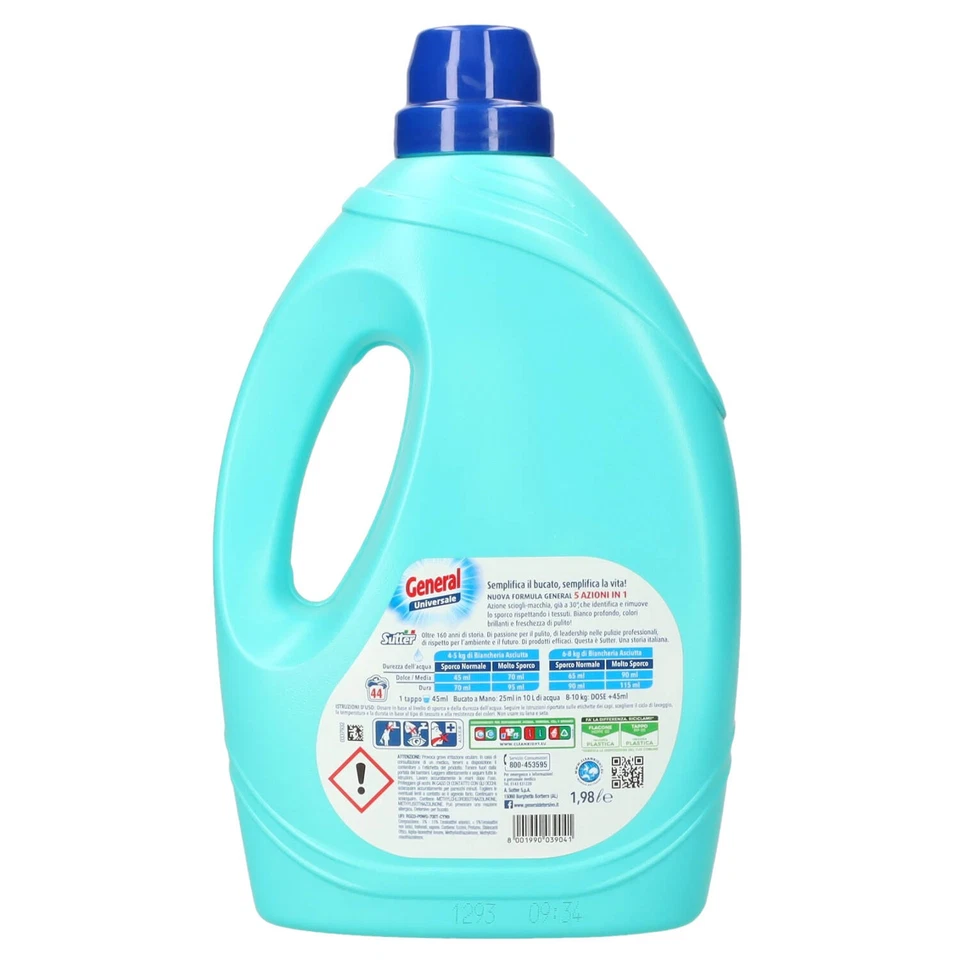 GENERAL DETERSIVO LIQUIDO UNIVERSALE 44 LAVAGGI - Immagine 4 di 4