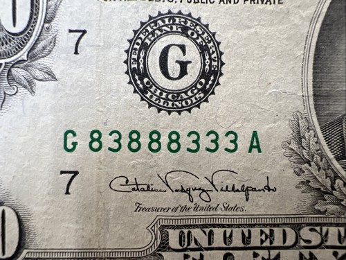 Series 1990 US Fifty Dollar Bill Note $50 Chicago G 83888333 A Cool Number - Picture 2 of 4