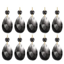 Teardrop Crystal Chandelier, 10 Pack 60mm Length Prisms Part Light Black