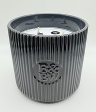 NEW Bath Body Works Ceramic Mahogany Teakwood High Intensity 3 Wick Candle Jar