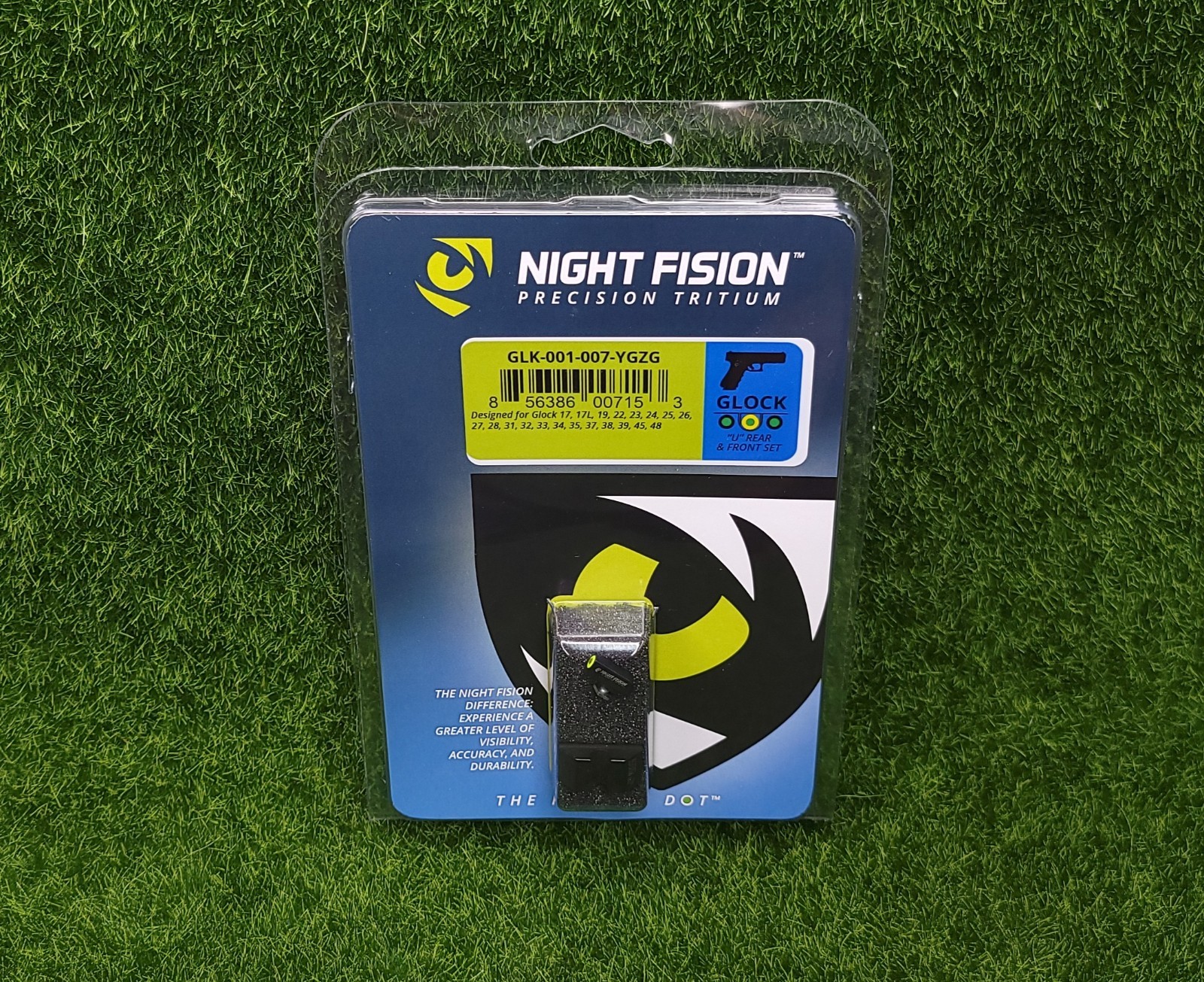 Night Fision Glock 17 19 22 23 26 33 34 48 Sight Set U Yellow - GLK-001-007-YGZG