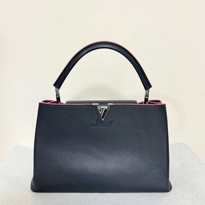 Louis Vuitton Capucines GM Black Taurillon Leather Top Handle Handbag Tote auth