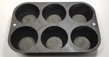 Vintage Lodge Cast Iron Muffin Pan 6-Hole #5P2 Excellent Pre-owned Condition
