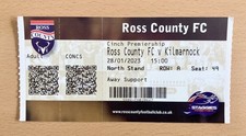 ROSS COUNTY VS KILMARNOCK 2023 SCOTTISH PREMIERSHIP FOOTBALL TICKET STUB