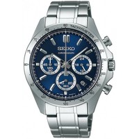 Seiko Crono Spirit SBTR011 Herrenarmbanduhr Quarz Edelstahl Grau Blau Analog
