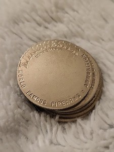 WINCHESTER AMMUNITION WESTERN TOKEN EXHIBITION SHOOTING SHOW TARGET COIN, QTY