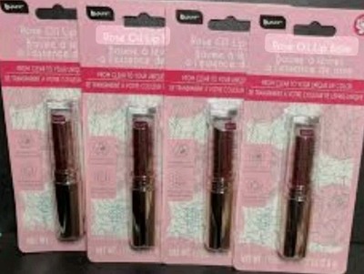B-pure rose oil lip balm unique color  4 pack, .1 oz, Ships Free!