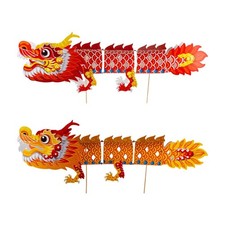 New Year Lantern Making Material Decor, Chinese Dragon Decoration, Lighted for