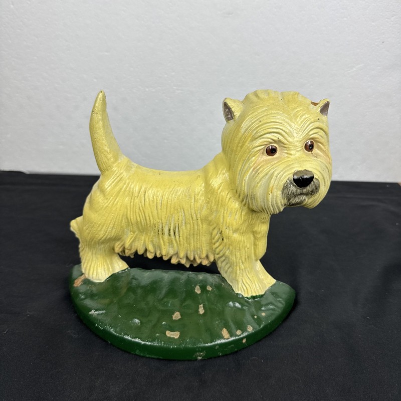 Vtg. Cast Iron Westie Dog Doorstop Approx. 8 1/2” Tall