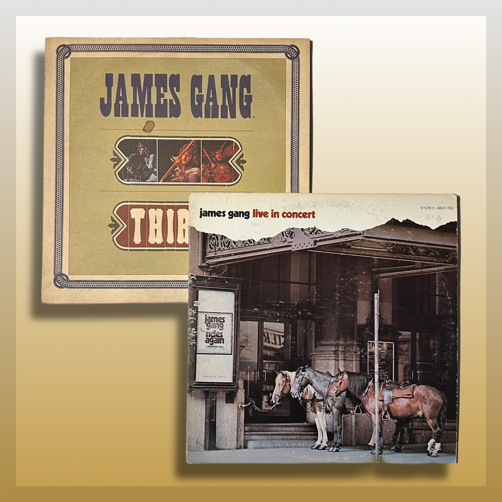 James Gang 2x LP Lot, Thirds Live In Concert Vinyl Record Album