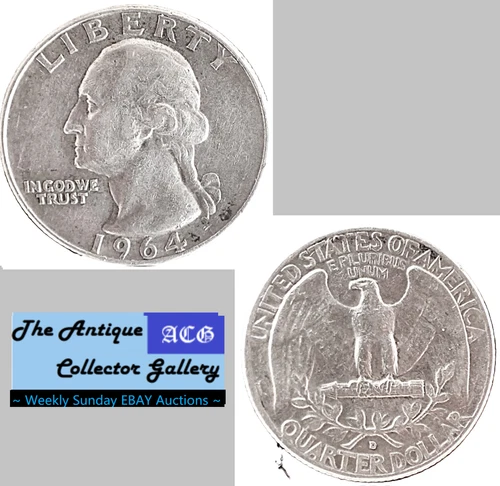 1964 D US Denver Mint Silver Washington Quarter🪙Last Year Silver🪙