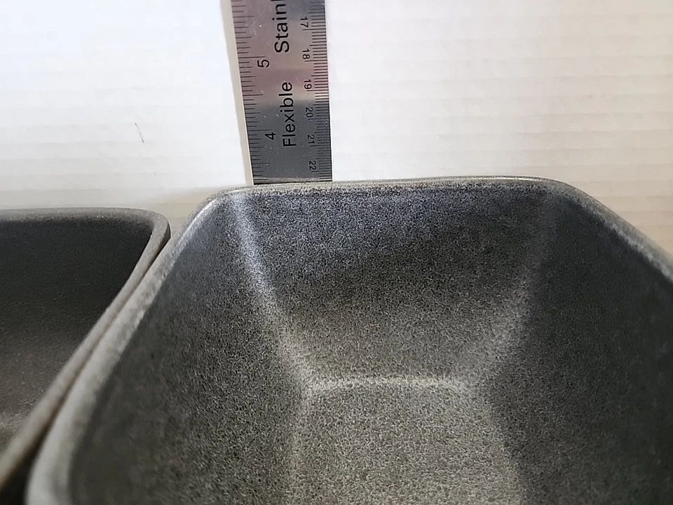 Three (3) Better Homes ~ DARK GRAY ~ Stoneware ~ 5.65" Square Bowls - Image 4 of 4