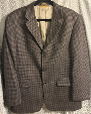 Classics by Bill Blass Wool Tweed Sports Jacket Brown 41R 3 Button Front