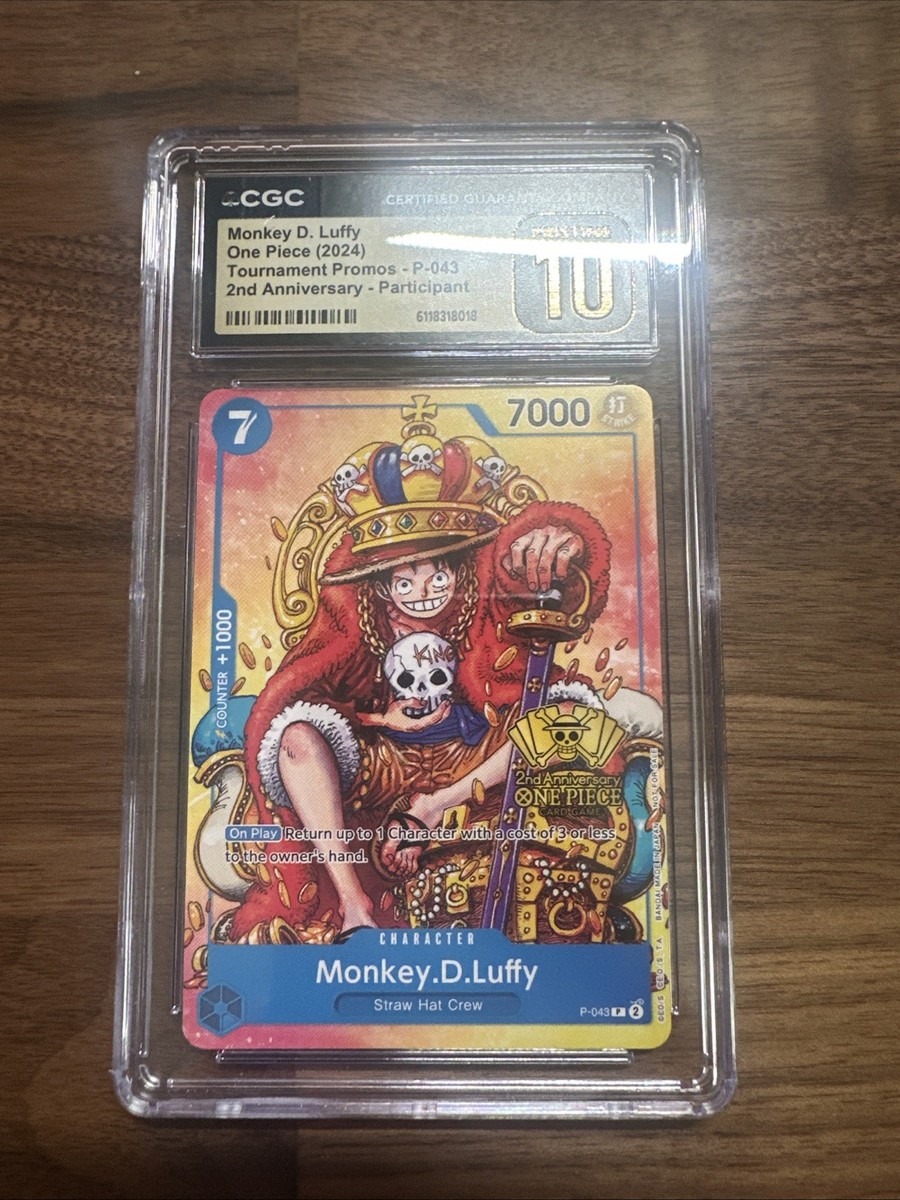 CGC Pristine 10 Monkey D. Luffy P-043 2nd Anniversary Tournament