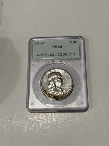 1956 Franklin Half Dollar Proof PCGS PR66 Rattler Toned
