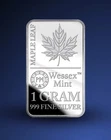 1g .999 Fine Silver Wessex Mint Bar No Box Free postage.