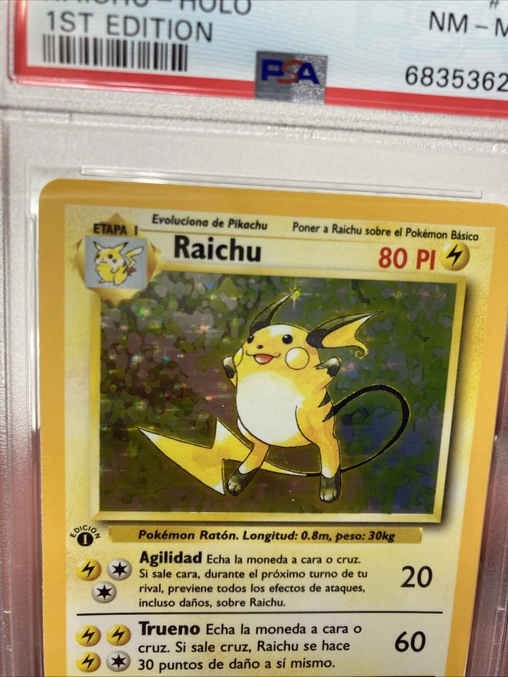 ~ESP~ SPANISH PSA 8 Raichu 1st Edition Holo 14/102 Pokemon Card - Image 4 of 4