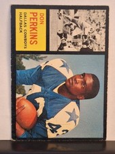 1962 Topps Football #41 Don Perkins Dallas Cowboys (RC) - EX