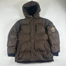 Hawke Co Arctic Squad Youth 14/16 Puffer Jacket Brown Hooded Winter Coat