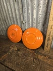 Vintage Fiesta Red Orange Bread Plates 6.25” HLC USA Uranium? Set of 2