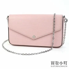 Excellent Condition LOUIS VUITTON M62467 Pochette Felicie Epi Rose Ballerine Cha