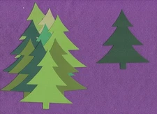 CHRISTMAS TREE Large Pine die cuts scrapbook cards