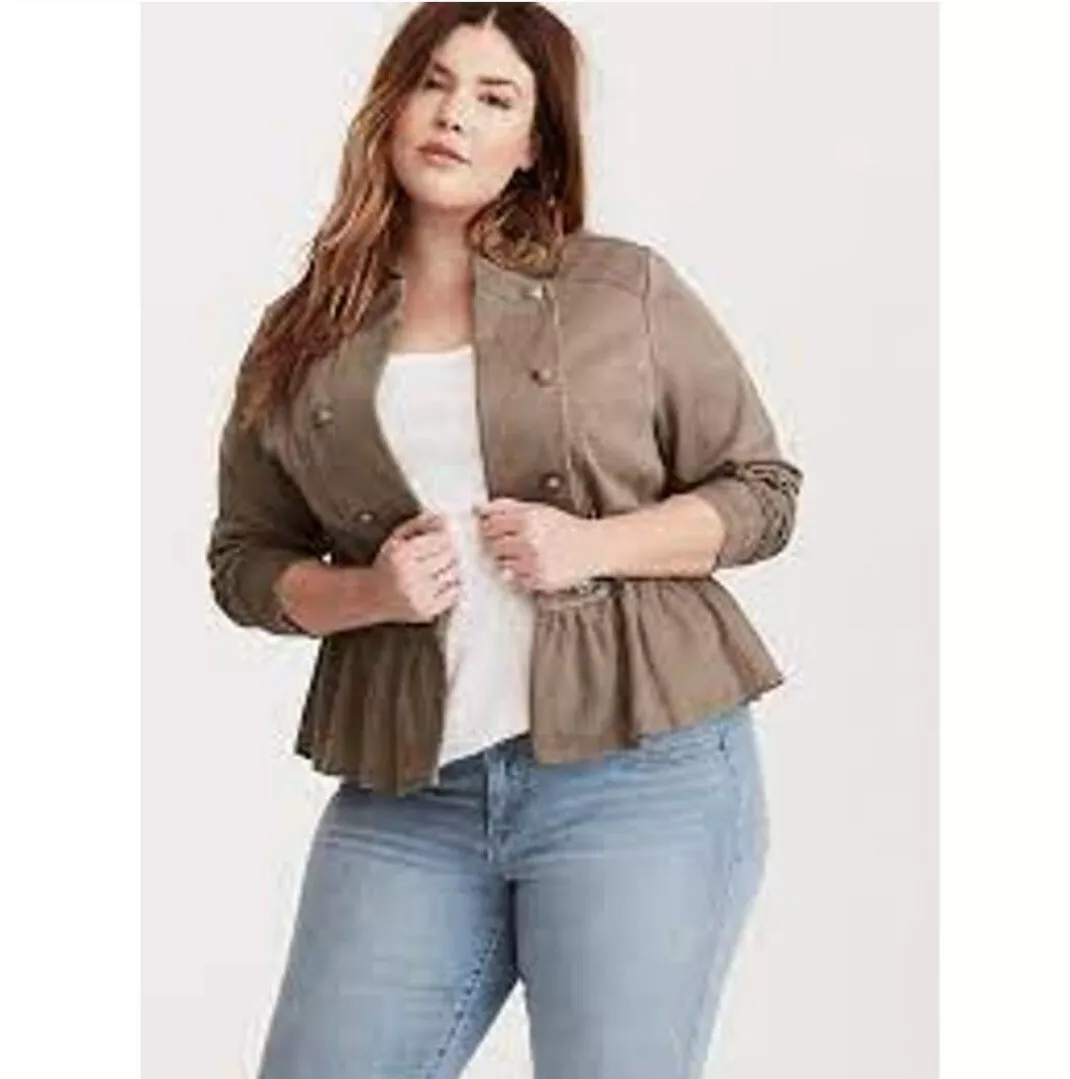 Plus size top peplum jacket