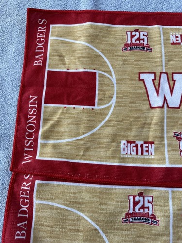 Wisconsin Badgers Basketball 125 Seasons Big Ten Rally Towel *LOT OF 2* - Picture 5 of 5