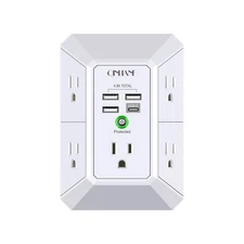 USB Wall Charger, Surge Protector, QINLIANF 5 Outlet Extender with 4 USB Char...