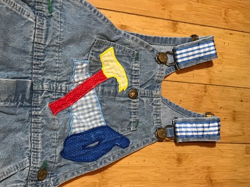 Kids Overalls Unique Embroideries Denim - Picture 3 of 5