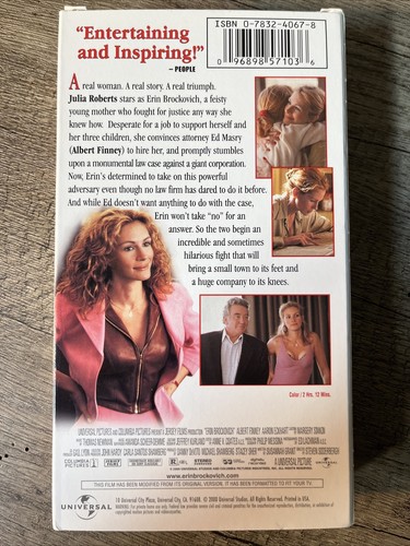 Erin Brockovich (VHS, 2000) Julia Roberts, R - Picture 2 of 3