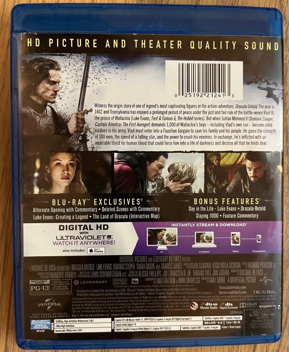 Dracula Untold (Blu-Ray Only; No DVD, No Digital Download) Ex.