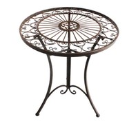 Gartentisch Antik Wetterfest Eisen Ca. Ø 61 Cm HöHe 72 Cm Dunkelbraun, Dehner