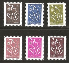 2005 Série COMPLETE  n° 3754 à 3759 Marianne de LAMOUCHE  Neufs** LUXE MNH