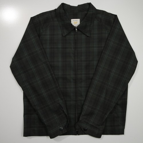 Vintage Y2K Gap Plaid Harrington Jacket Adult Large Green Plaid
