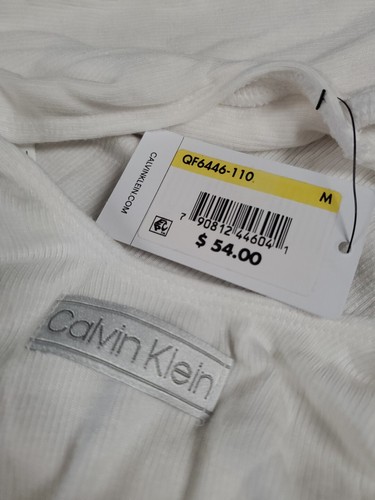 Calvin Klein Women's Pure Ribbed Sleeveless Modal Bodysuit QF6446 White Sz.M NEW - Picture 5 of 6